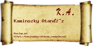 Kaminszky Atanáz névjegykártya